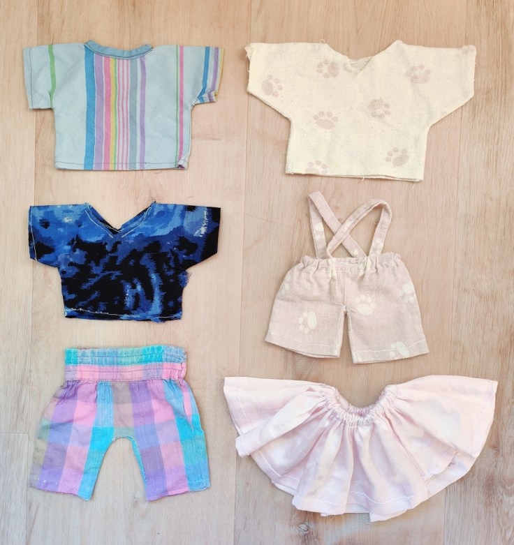 Self-made doll clothes from the 1990s.